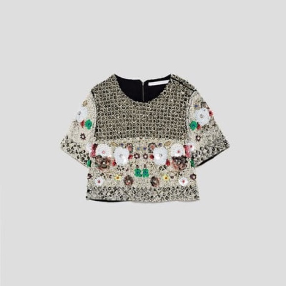 Zara limited edition bejewelled top new with tags - Picture 2 of 8